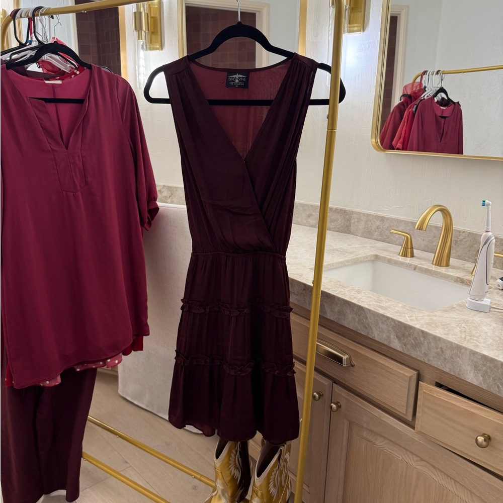 Chic Deep Red Mini Dress
